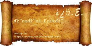 Árpási Enikő névjegykártya